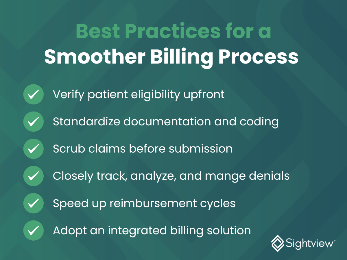 Infographic of best practices for smoother eye care billing